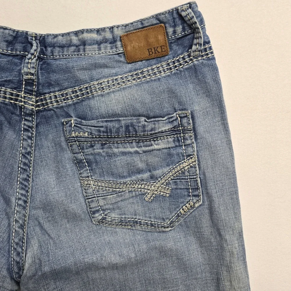BKE Seth Mens Straight Leg Jeans Medium Wash Blue‎ Denim 36R Stretch